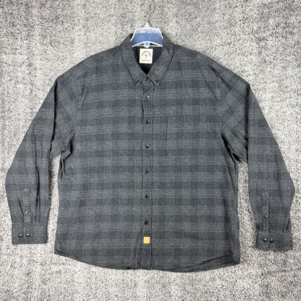 Customized‎ Version Dubinik Mens 2XL Plaid Flannel Button Down Shirt Grey Cotton
